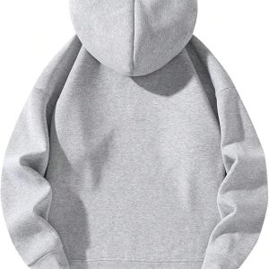Men’s Quarter Zip Hoodies Zip Up Hoodie Long Sleeve Drop Shoulder Sweatshirt Casual Pullover - Image 3
